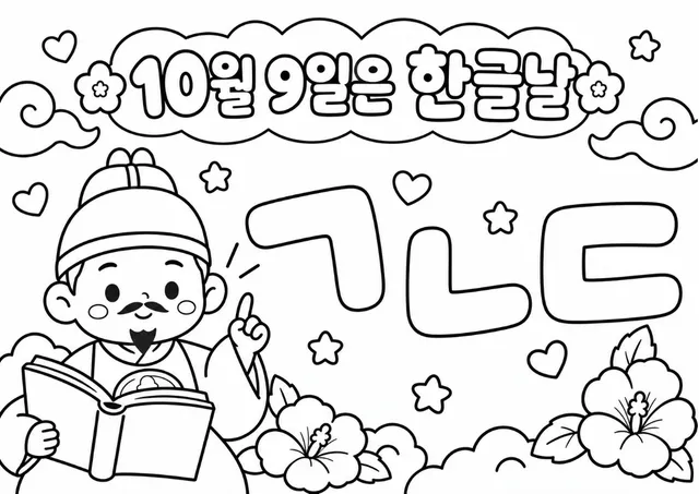 한글날 색칠 도안